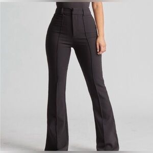 Because Of Alice BOA Black Wide Leg Suit Trouser Flare Pants Small Minimalist